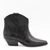 Isabel Marant Dewina Black Slip-on Ankle Boots With Low Block Heel In Leather Woman In Black
