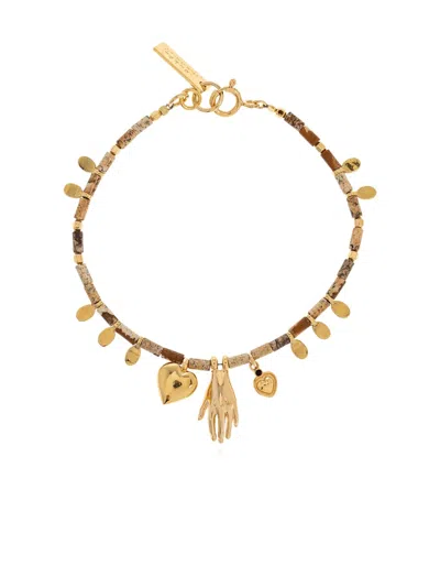 Isabel Marant Stone-bead Charm-detail Bracelet In Neutral