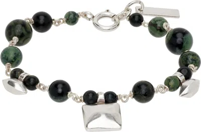 Isabel Marant Jack Silver-tone And Jasper Beaded Bracelet In Green