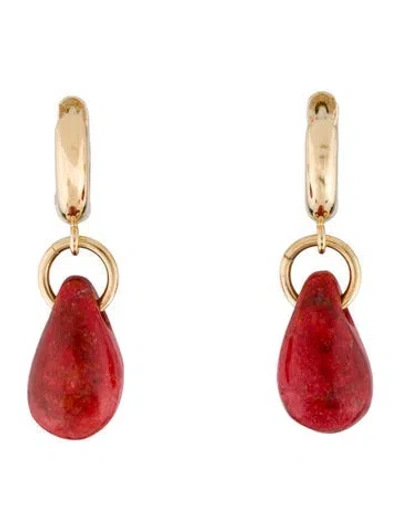 Pre-owned Isabel Marant Stone Drop Earring In Orange