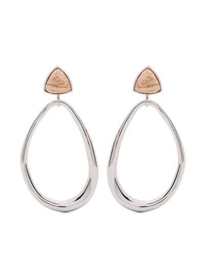 Isabel Marant Stone-embellishment Earrings In Silver