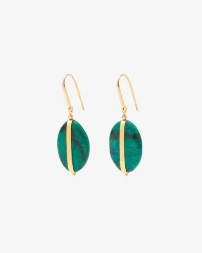 Isabel Marant Gold & Green Stones Earrings In 60am Amazon
