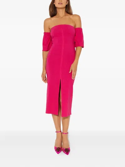 Isabel Marant Stony Puff-sleeve Midi Dress In Pink