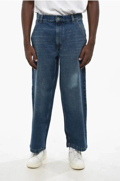 Isabel Marant Straight Leg Jorama Jeans With Visible Stitching 24cm In Blue