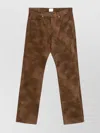 Isabel Marant Straight Leg Leather Trousers With Belt Loops In Brown