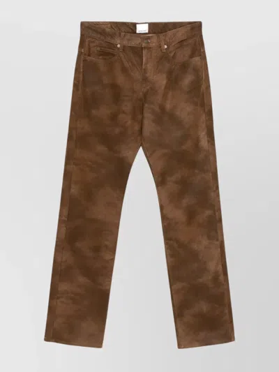 ISABEL MARANT STRAIGHT LEG LEATHER TROUSERS WITH BELT LOOPS