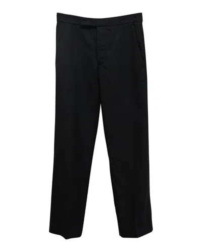 Isabel Marant Straight Leg Trousers In Navy Blue Cotton In Black