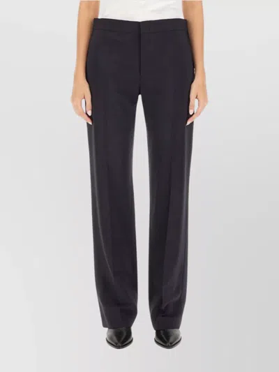 Isabel Marant Straight Leg Trousers With Pockets And Crease In Black