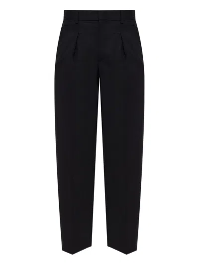 Isabel Marant Virgin Wool-blend Straight-leg Trousers In Black