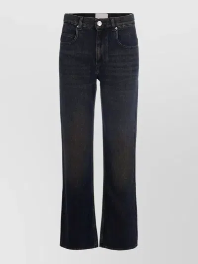 Isabel Marant Straight Lyocell Jeans Trousers Belt Loops In Black