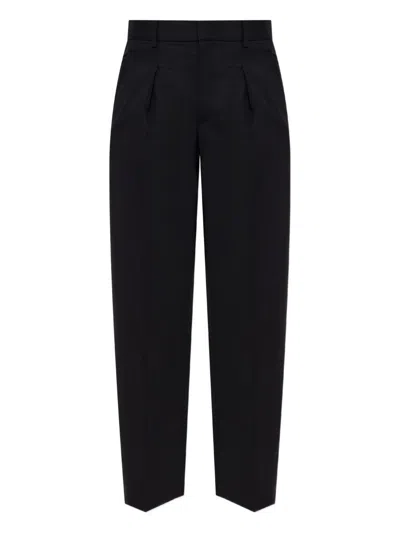 Isabel Marant Virgin Wool-blend Straight-leg Trousers In Black