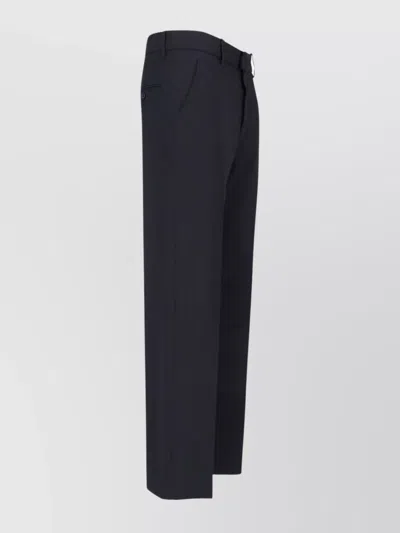 Isabel Marant Straight Trousers With Belt Loops And Buttoned Back Pockets In Blue