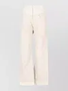 Isabel Marant Frayed Detail Cotton Trouser In Neutrals