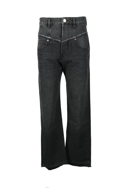 Isabel Marant Straight-leg Grey Jeans With Classic Five-pocket Design In Black