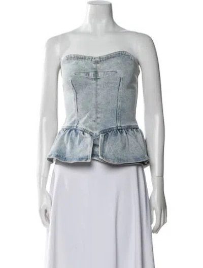 Pre-owned Isabel Marant Strapless Crop Top In Gray