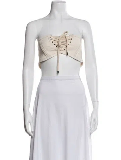 Pre-owned Isabel Marant Strapless Crop Top In Neutral