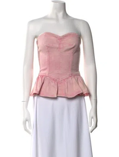 Pre-owned Isabel Marant Strapless Crop Top In Pink