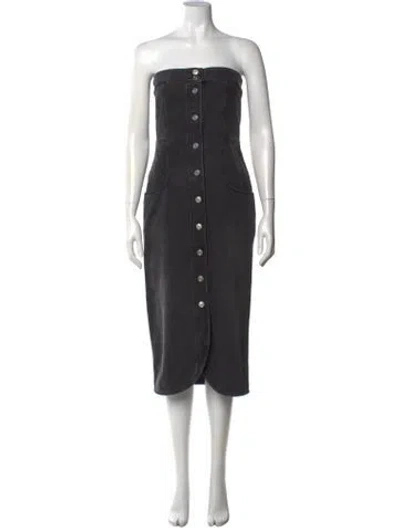 Pre-owned Isabel Marant Strapless Midi Length Dress In Black