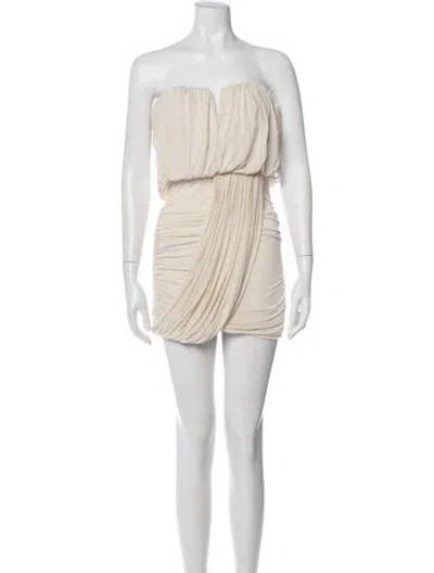 Pre-owned Isabel Marant Strapless Mini Dress In Neutral