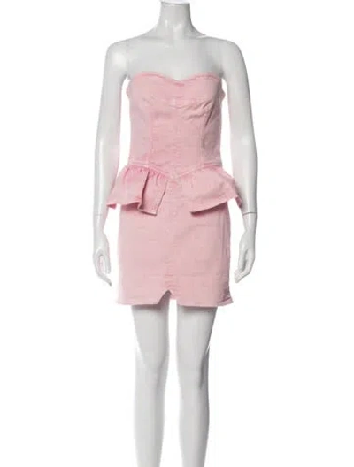 Pre-owned Isabel Marant Strapless Mini Dress In Pink