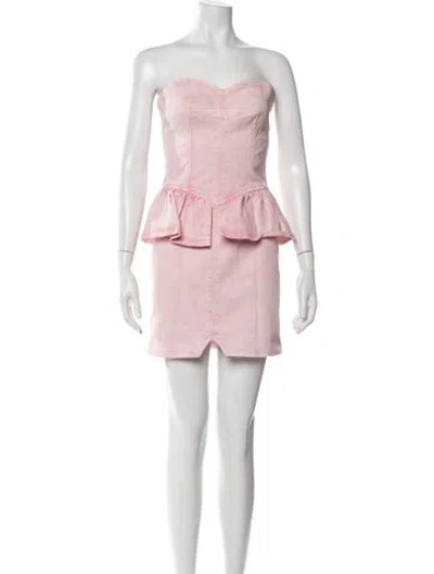 Pre-owned Isabel Marant Strapless Mini Dress In Pink
