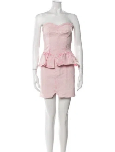 Pre-owned Isabel Marant Strapless Mini Dress In Pink
