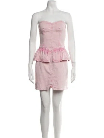 Pre-owned Isabel Marant Strapless Mini Dress In Pink