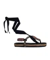 Isabel Marant Woven Black Sandals With Braided Strap In Black