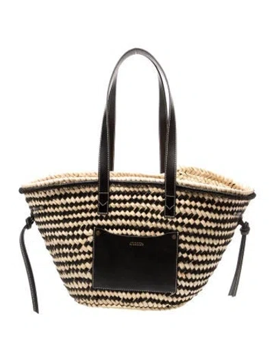 Pre-owned Isabel Marant Straw Shoulder Bag In Neutrals