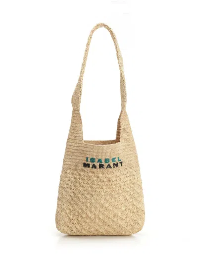Isabel Marant Straw Shoulder Bag Shoulder Bags Beige In Nude