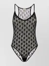 Isabel Marant Stretch Lace Bodysuit Scoop Neckline In Black