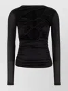 Isabel Marant Black Stretch Silk Blend Rose Top In Black
