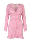 Isabel Marant Women Stretch Silk Dress With All-over Print In Pink