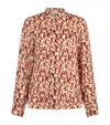 Isabel Marant Floral Collared Lightweight Long Sleeves Top In Red