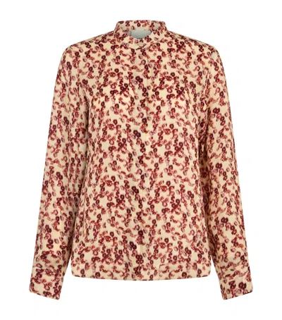 ISABEL MARANT STRETCH-SILK PRINTED ILDA SHIRT