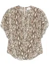 Isabel Marant Stretch Silk Top In Neutrals