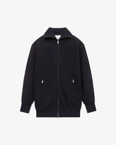 Isabel Marant Long-sleeved Knitted Cardigan In Navy