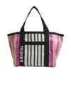 Isabel Marant Stripe Pattern Canvas Tote Bag In Black