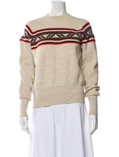Pre-owned Isabel Marant Striped Bateau Neckline Sweater In Neutral