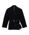 Isabel Marant Fyma Chalk Stripe Virgin Wool Blazer In Blue