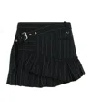 Isabel Marant Asymmetric Wool And Cotton Skirt With Belt In Black