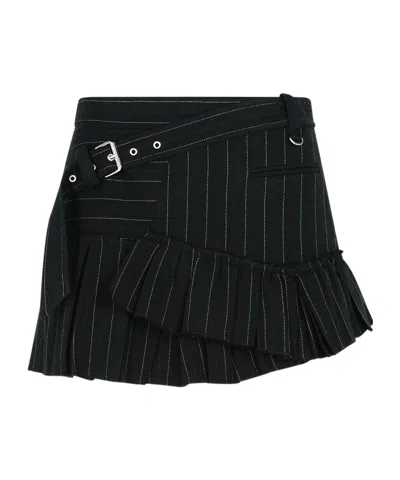 Isabel Marant Striped Skirt In Black