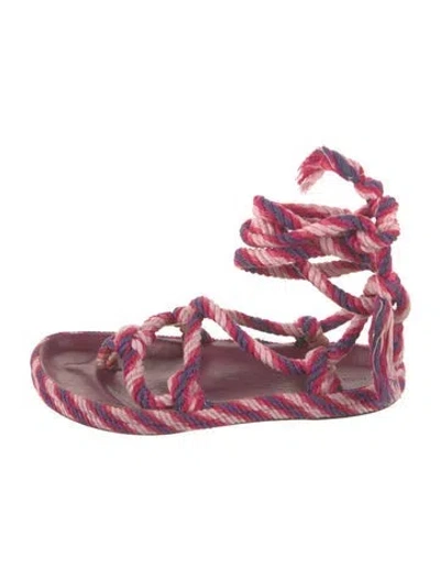 Pre-owned Isabel Marant Striped Braided Accents Sandals In Purple