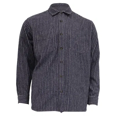 Pre-owned Isabel Marant Striped Button-down Shirt In Navy Blue Cotton