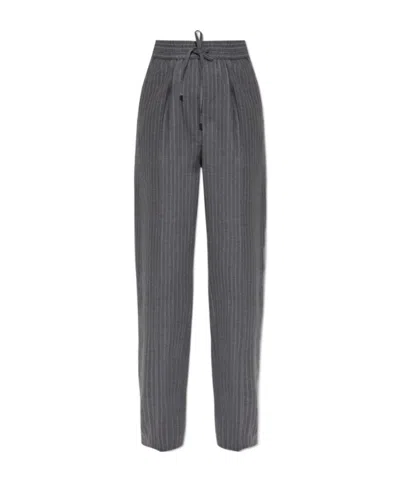 Isabel Marant Striped Casual Pants In Black