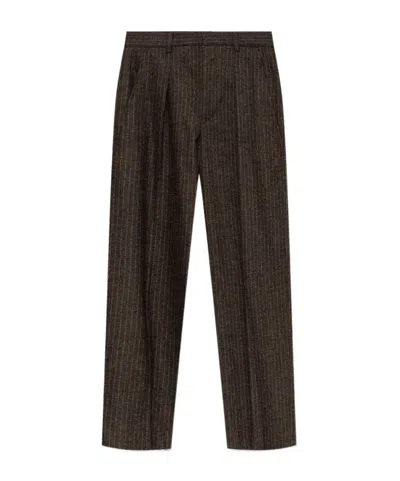 Isabel Marant Striped Casual Pants In Gray