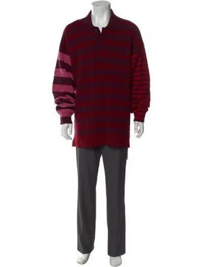 Pre-owned Isabel Marant Striped Collar Polo Sweater In Red