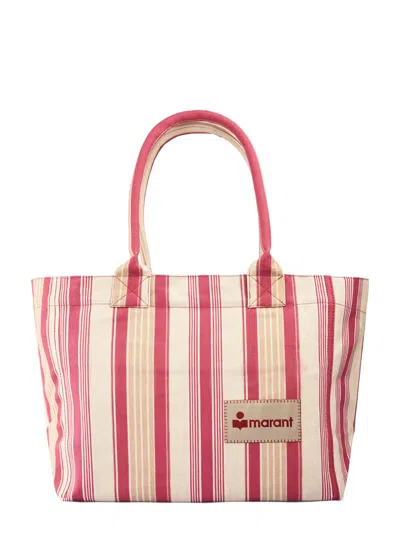 Isabel Marant Striped Cotton Tote Bag With Sturdy Handles In Multi