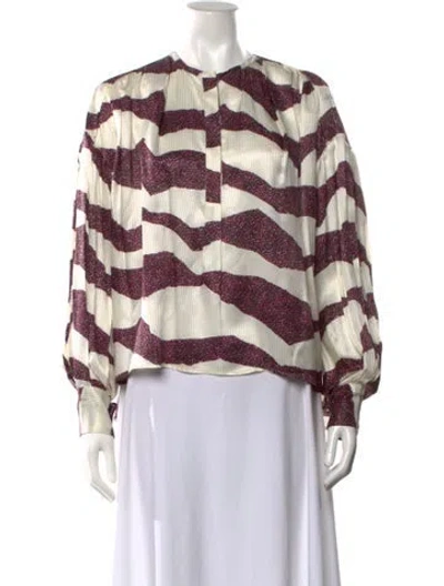 Pre-owned Isabel Marant Striped Crew Neck Blouse In Neutral