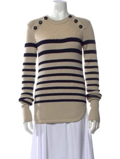 Pre-owned Isabel Marant Striped Crew Neck Sweater In Neutrals